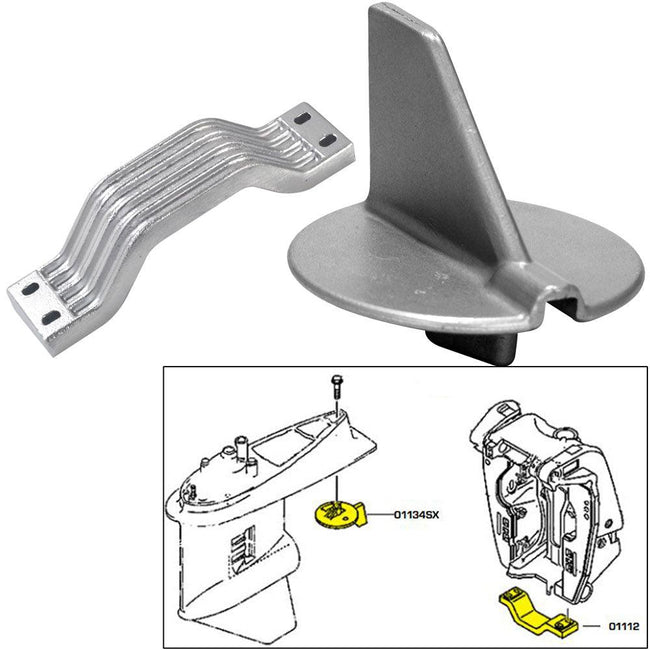 Tecnoseal Anode Kit w/Hardware - Yamaha 150-200HP Left Hand Rotation - Aluminum [21102AL] - Rough Seas Marine