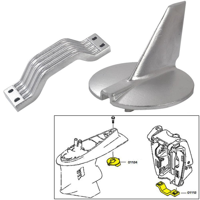 Tecnoseal Anode Kit - Yamaha 200-250HP - Zinc [21104] - Rough Seas Marine