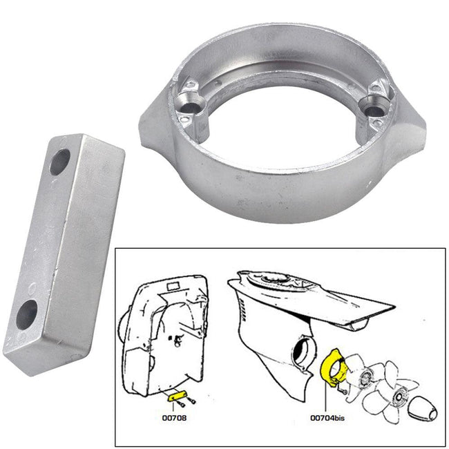 Tecnoseal Anode Kit w/Hardware - Volvo Duo-Prop 290 - Aluminum [20706AL] - Rough Seas Marine