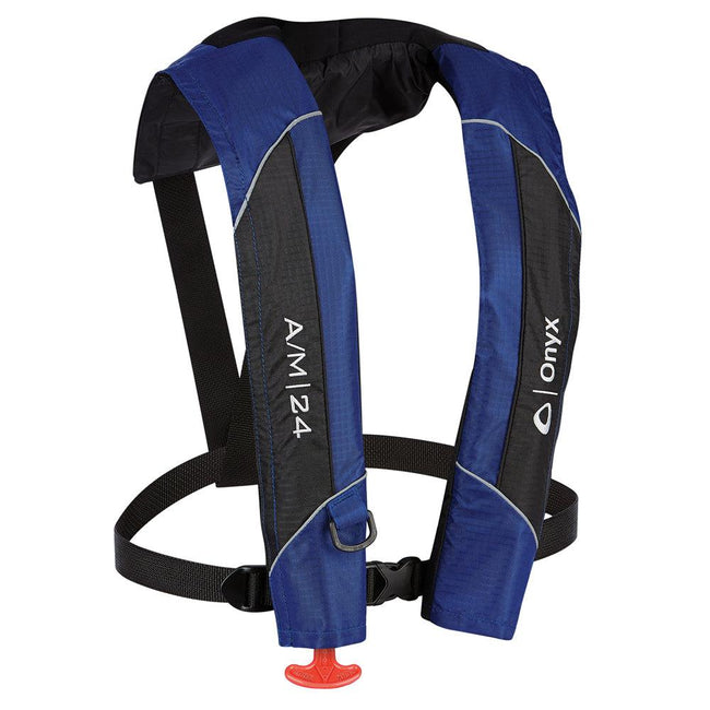 Onyx A/M-24 Automatic/Manual Inflatable PFD Life Jacket - Blue [132000-500-004-15] - Rough Seas Marine