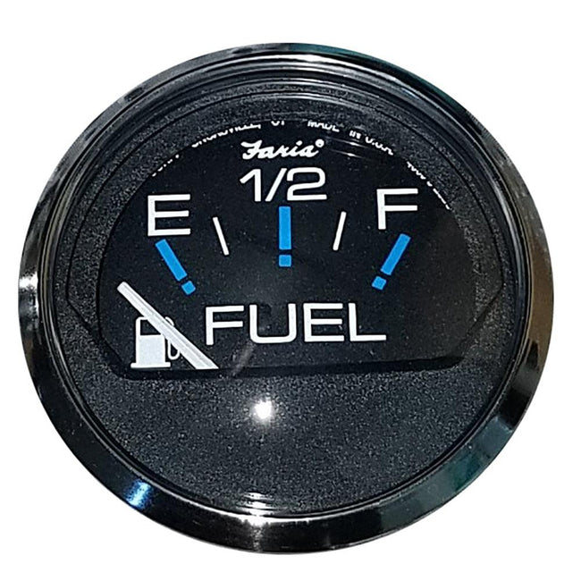 Faria Chesapeake Black 2" Fuel Level Gauge (E-1/2-F) [13701] - Rough Seas Marine