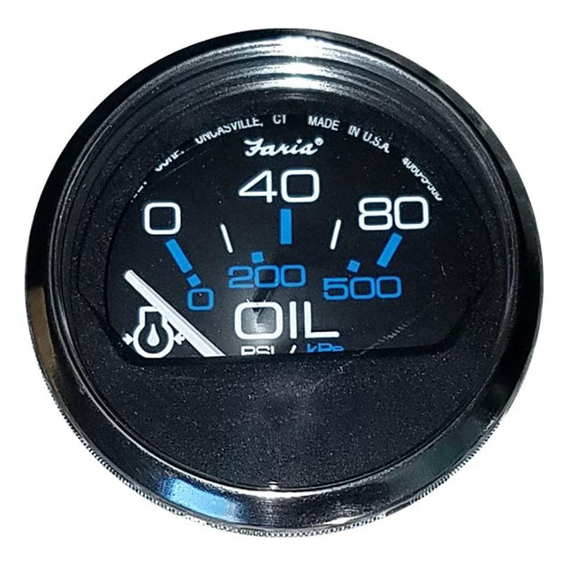 Faria Chesapeake Black 2" Oil Pressure Gauge (80 PSI) [13702] - Rough Seas Marine