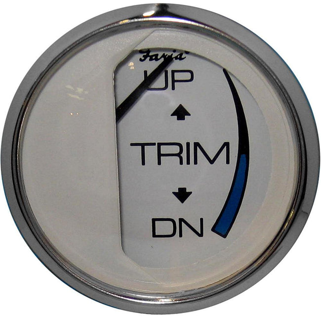 Faria Chesapeake White SS 2" Trim Gauge (J/E/Suzuki Outboard) [13809] - Rough Seas Marine