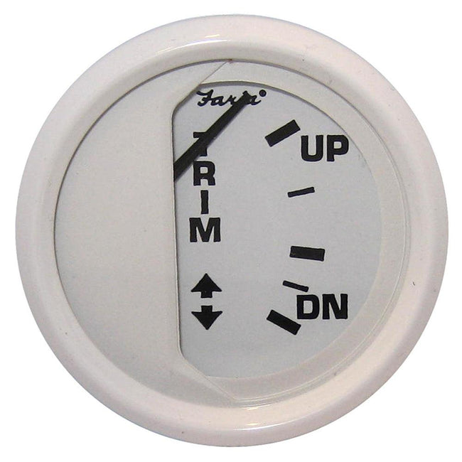 Faria Dress White 2" Trim Gauge (Mercury / Mariner / Mercruiser / Volvo DP / Yamaha 01 and newer) [13122] - Rough Seas Marine