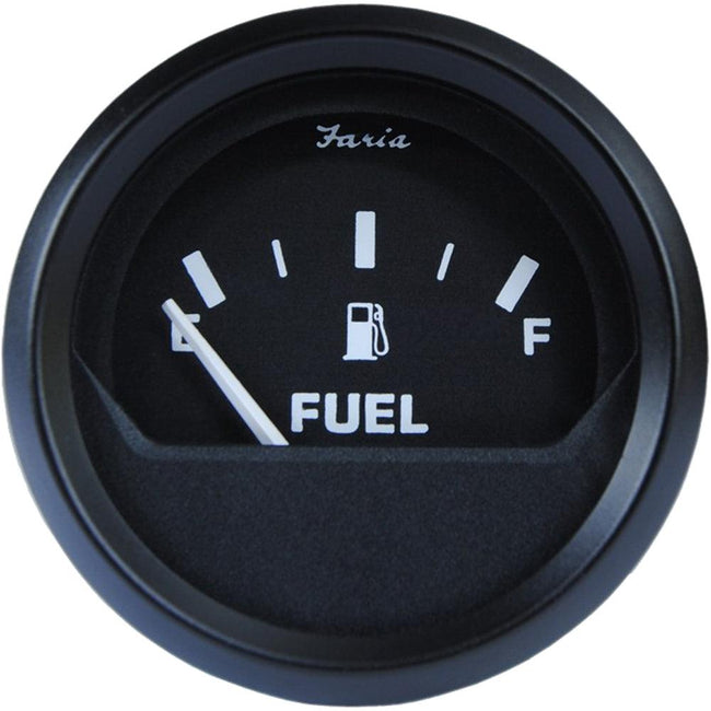 Faria Euro Black 2" Fuel Level Gauge [12801] - Rough Seas Marine