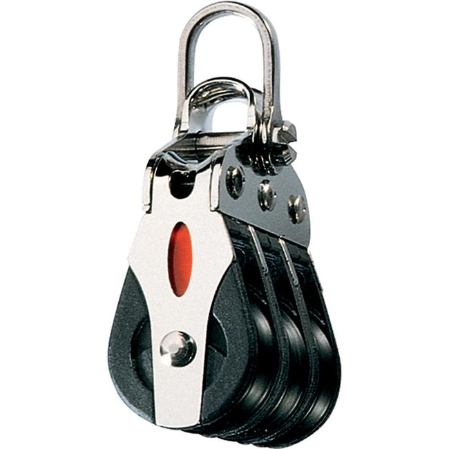 Ronstan Series 20 ball Bearing Block - Triple - 2-Axis Shackle head [RF20302] - Rough Seas Marine