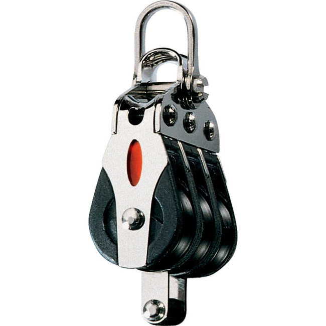 Ronstan Series 20 Ball Bearing Block - Triple - Becket - 2-Axis Shackle Head [RF20312] - Rough Seas Marine