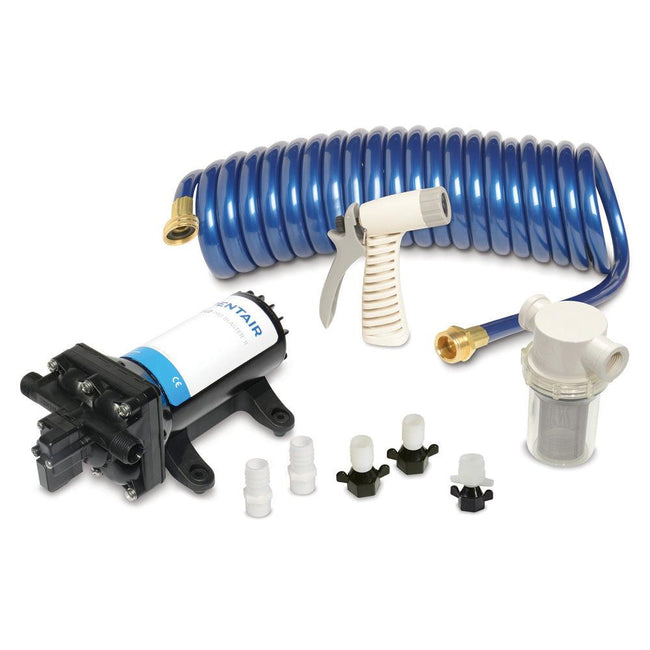 Shurflo by Pentair PRO WASHDOWN KIT II Ultimate - 12 VDC - 5.0 GPM - Includes Pump, Fittings, Nozzle, Strainer, 25 Hose [4358-153-E09] - Rough Seas Marine