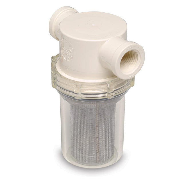 Shurflo by Pentair 1/2" Raw Water Strainer w/Bracket  Fittings - 50 Mesh Screen [253-121-01] - Rough Seas Marine