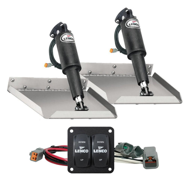 Lenco 12" x 12" Edge Mount Trim Tab Kit w/Double Rocker Switch Kit [15102-104] - Rough Seas Marine