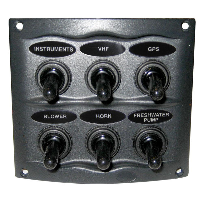 Marinco Waterproof Panel - 6 Switches - Grey [900-6WP] - Rough Seas Marine