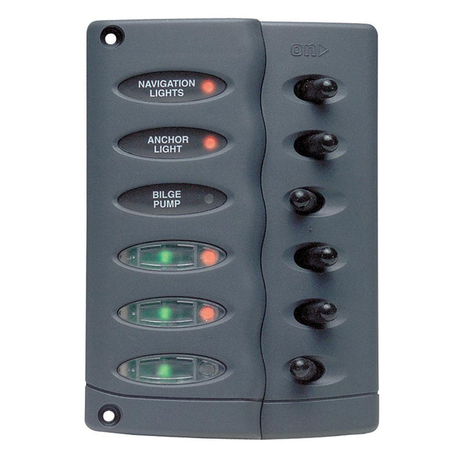 Marinco Contour Switch Panel - Waterproof 6 Way [CSP6] - Rough Seas Marine