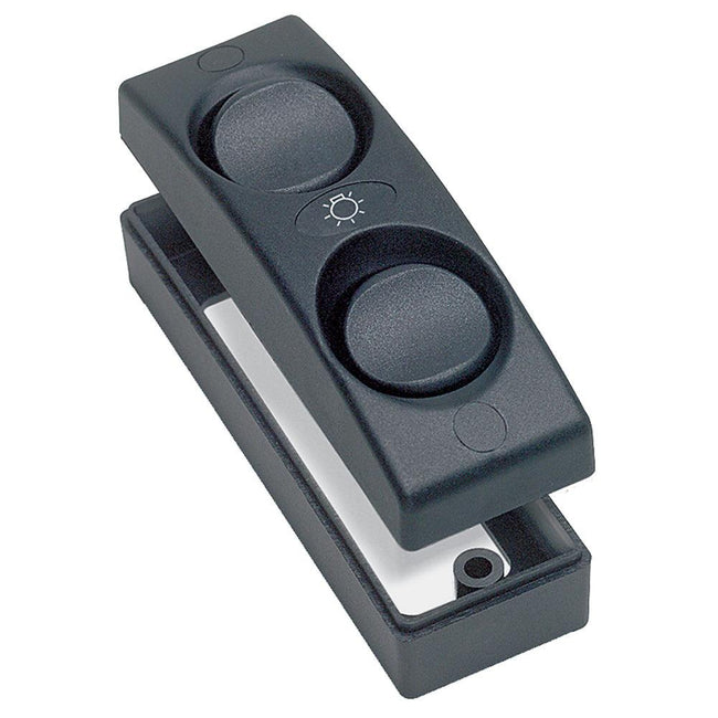 Marinco Contour 1100 Series Double Interior Switch - On/Off - Black [1101-BK] - Rough Seas Marine