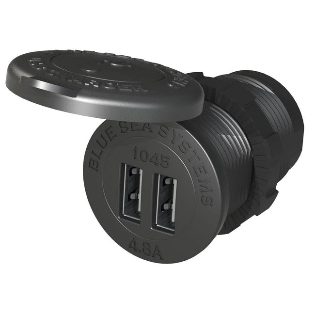 Blue Sea 1045 12/24V Dual USB Charger - 1-1/8" Socket Mount [1045] - Rough Seas Marine