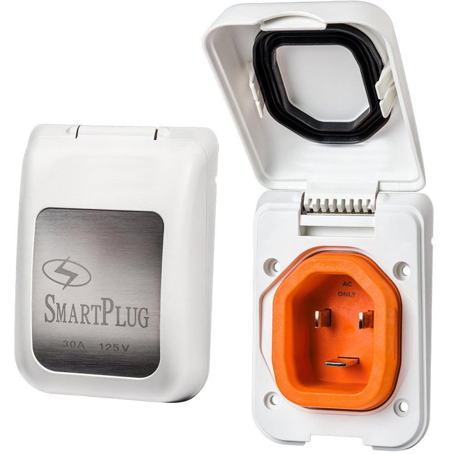 SmartPlug 30 AMP Male Non-Metallic Inlet Cover - White [BM30PW] - Rough Seas Marine