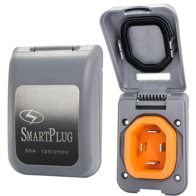 SmartPlug 50 AMP Male Non-Metallic Inlet Cover - Grey [BM50PG] - Rough Seas Marine