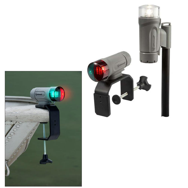 Attwood PaddleSport Portable Navigation Light Kit - C-Clamp, Screw Down or Adhesive Pad - Gray [14194-7] - Rough Seas Marine
