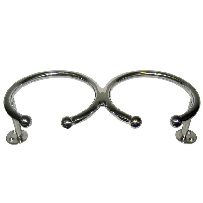 Whitecap Top Mount Ring SS Cup Holder - 2-Drink - Base Mount [S-3517] - Rough Seas Marine