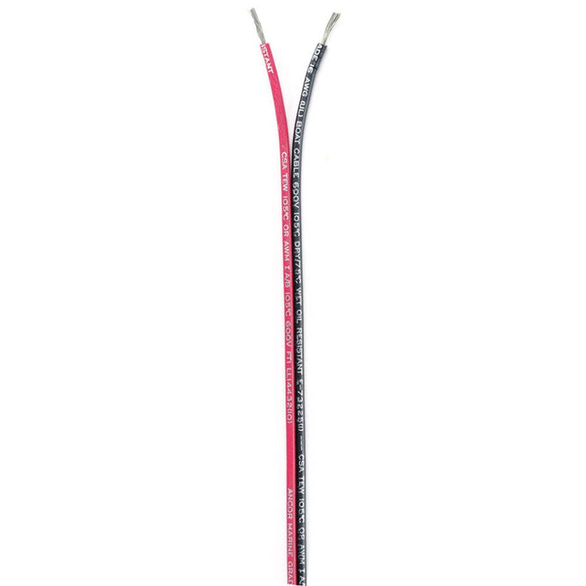 Ancor Ribbon Bonded Cable - 16/2 AWG - Red/Black - Flat - 100' [153110] - Rough Seas Marine