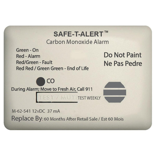 Safe-T-Alert 62 Series Carbon Monoxide Alarm - 12V - 62-541-Marine Surface Mount - White [62-541-MARINE] - Rough Seas Marine