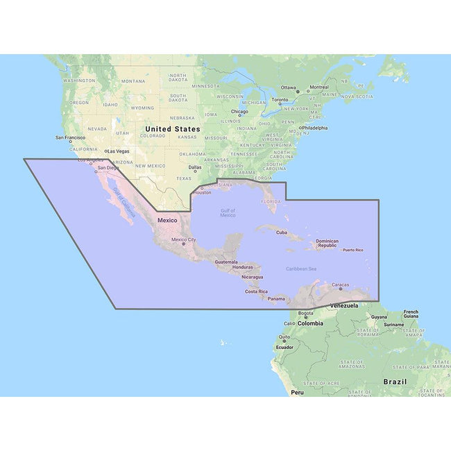 Furuno Central America, Caribbean  Part of Mexico Vector Chart - 3D Data  Standard Resolution Satellite Photos - Unlock Code [MM3-VNA-027] - Rough Seas Marine