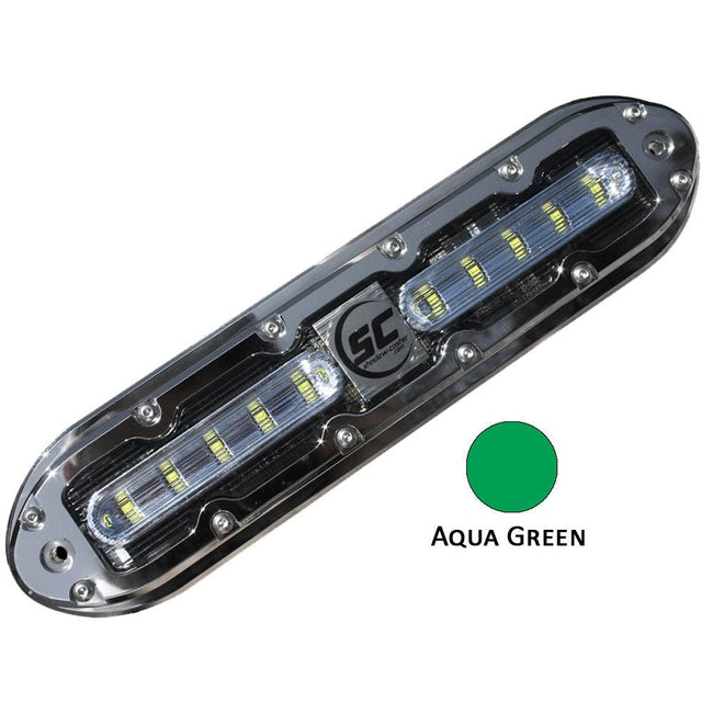 Shadow-Caster SCM-10 LED Underwater Light w/20' Cable - 316 SS Housing - Aqua Green [SCM-10-AG-20] - Rough Seas Marine