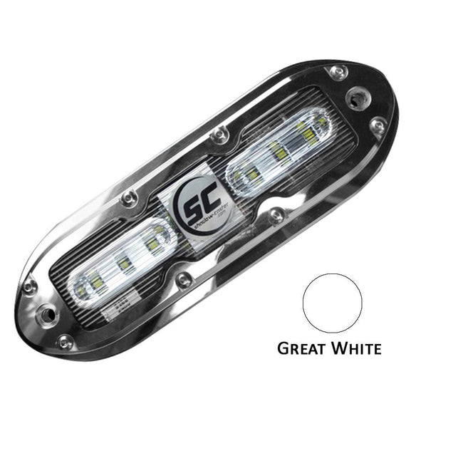 Shadow-Caster SCM-6 LED Underwater Light w/20' Cable - 316 SS Housing - Great White [SCM-6-GW-20] - Rough Seas Marine