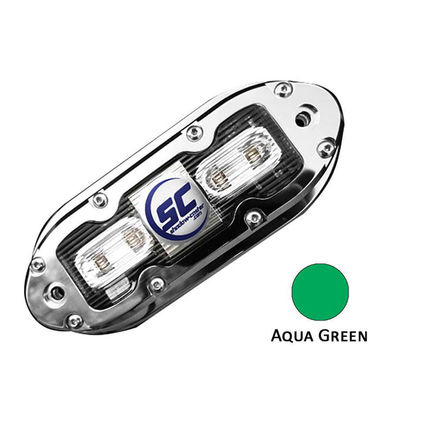 Shadow-Caster SCM-4 LED Underwater Light w/20' Cable - 316 SS Housing - Aqua Green [SCM-4-AG-20] - Rough Seas Marine