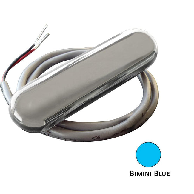 Shadow-Caster Courtesy Light w/2' Lead Wire - 316 SS Cover - Bimini Blue - 4-Pack [SCM-CL-BB-SS-4PACK] - Rough Seas Marine