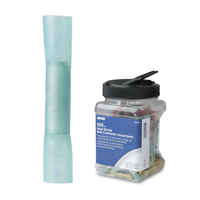 Ancor 16-14 AWG Heat Shrink Butt Connector - 250-Pieces - Jar [309101] - Rough Seas Marine