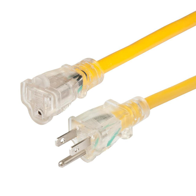Marinco 14/3 Lighted Extension Cord - Non-Locking - 15A - 25' [150025NL] - Rough Seas Marine