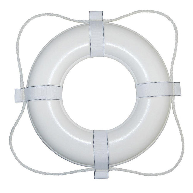 Taylor Made White 30" Foam Ring Buoy w/White Grab Line [380] - Rough Seas Marine