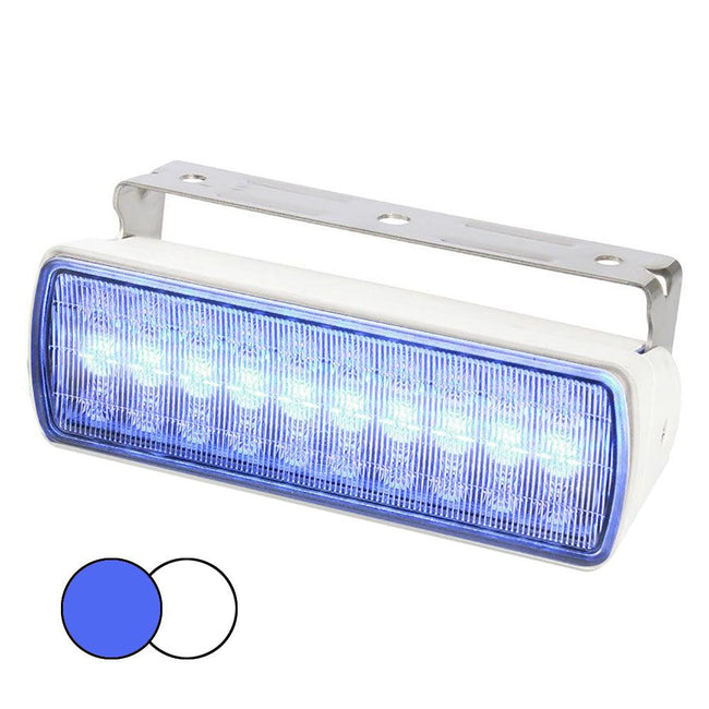 Hella Marine Sea Hawk XL Dual Color LED FloodLights - Blue/White LED - White Housing [980950071] - Rough Seas Marine