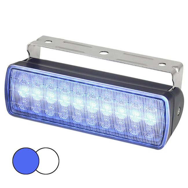 Hella Marine Sea Hawk XL Dual Color LED Floodlights - Blue/White LED - Black Housing [980950061] - Rough Seas Marine