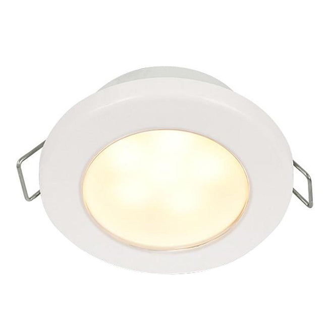 Hella Marine EuroLED 75 3" Round Spring Mount Down Light - Warm White LED - White Plastic Rim - 12V [958109511] - Rough Seas Marine