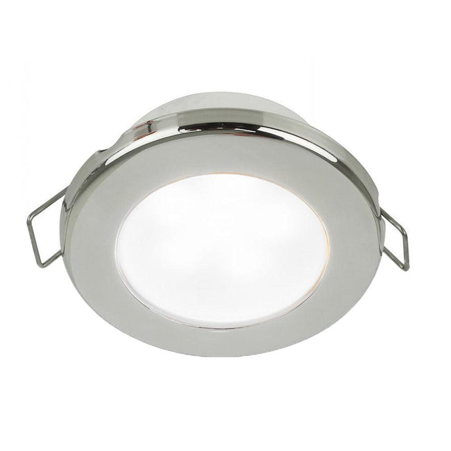 Hella Marine EuroLED 75 3" Round Spring Mount Down Light - White LED - Stainless Steel Rim - 12V [958110521] - Rough Seas Marine