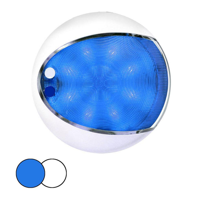 Hella Marine EuroLED 175 Surface Mount Touch Lamp - Blue/White LED - White Housing [959951121] - Rough Seas Marine