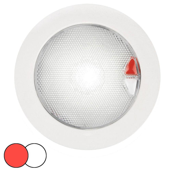 Hella Marine EuroLED 150 Recessed Surface Mount Touch Lamp - Red/White LED - White Plastic Rim [980630002] - Rough Seas Marine