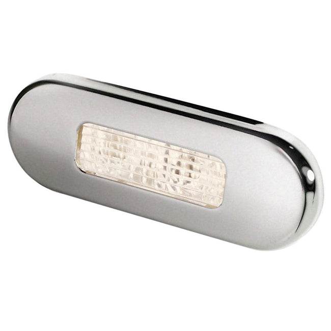 Hella Marine Surface Mount Oblong LED Courtesy Lamp - Warm White LED - Stainless Steel Bezel [980869401] - Rough Seas Marine