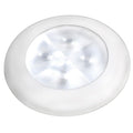 Hella Marine Slim Line LED 'Enhanced Brightness' Round Courtesy Lamp - White LED - White Plastic Bezel - 12V [980500541] - Rough Seas Marine