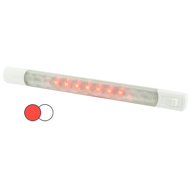 Hella Marine Surface Strip Light w/Switch - White/Red LEDs - 12V [958121001] - Rough Seas Marine
