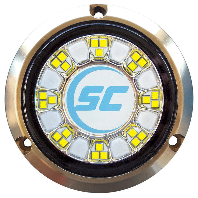 Shadow-Caster SCR-24 Bronze Underwater Light - 24 LEDs - Bimini Blue/Great White [SCR-24-BW-BZ-10] - Rough Seas Marine