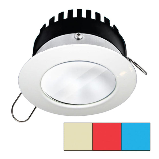 i2Systems Apeiron Pro A503 - 3W - Round - Warm White, Red  Blue - White Finish [A503-31CBBR-HE] - Rough Seas Marine