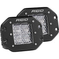 RIGID Industries D-Series PRO - Flush Mount - Diffused - Pair - Black [212513] - Rough Seas Marine