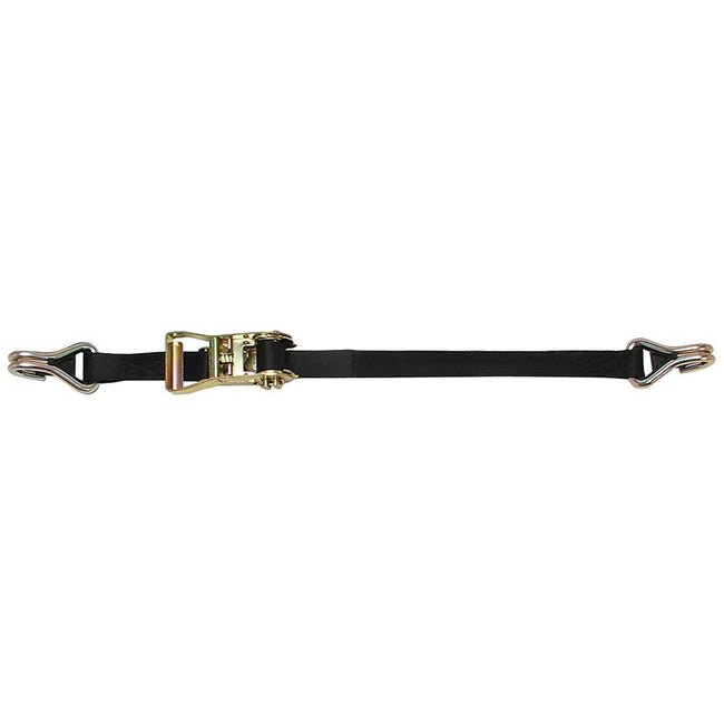 CargoBuckle Ratchet Strap Tie-Down w/Double J-Hooks  Keeper - 1" x 12 [F14060] - Rough Seas Marine