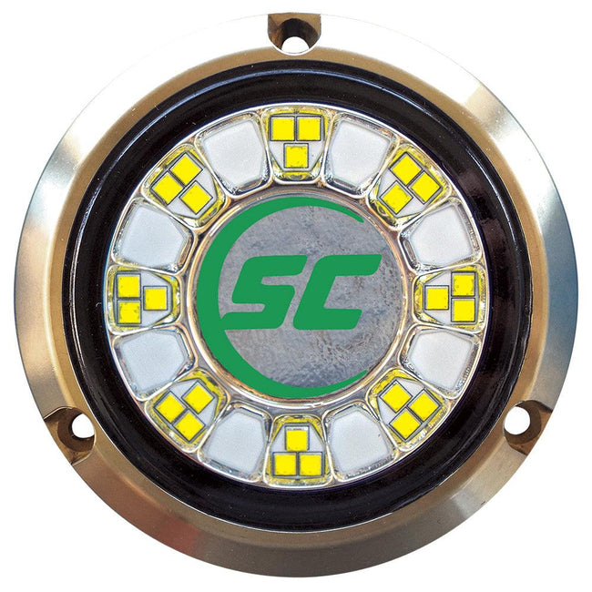 Shadow-Caster SCR-24 Bronze Underwater Light - 24 LEDs - Aqua Green [SCR-24-AG-BZ-10] - Rough Seas Marine