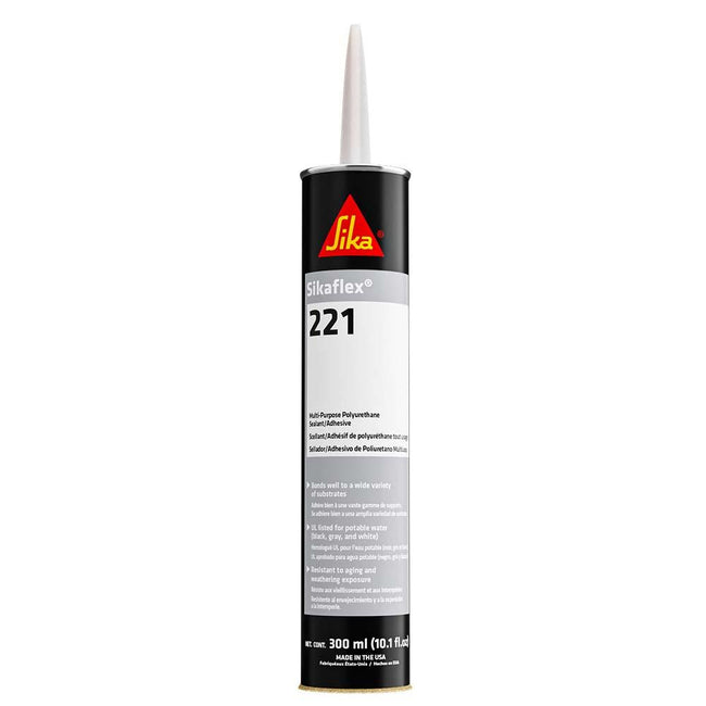 Sika Sikaflex 221 Multi-Purpose Polyurethane Sealant/Adhesive - 10.3oz(300ml) Cartridge - Black [90893] - Rough Seas Marine