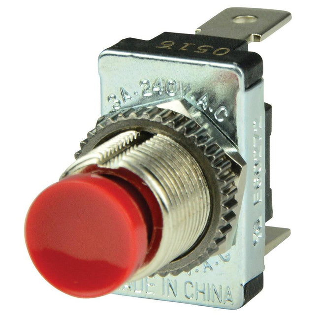 BEP Red SPST Momentary Contact Switch - OFF/(ON) [1001401] - Rough Seas Marine
