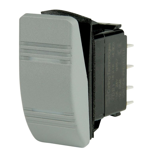BEP DPDT Contura Switch - 2-Amber LEDs - Gray - ON/ON [1001812] - Rough Seas Marine