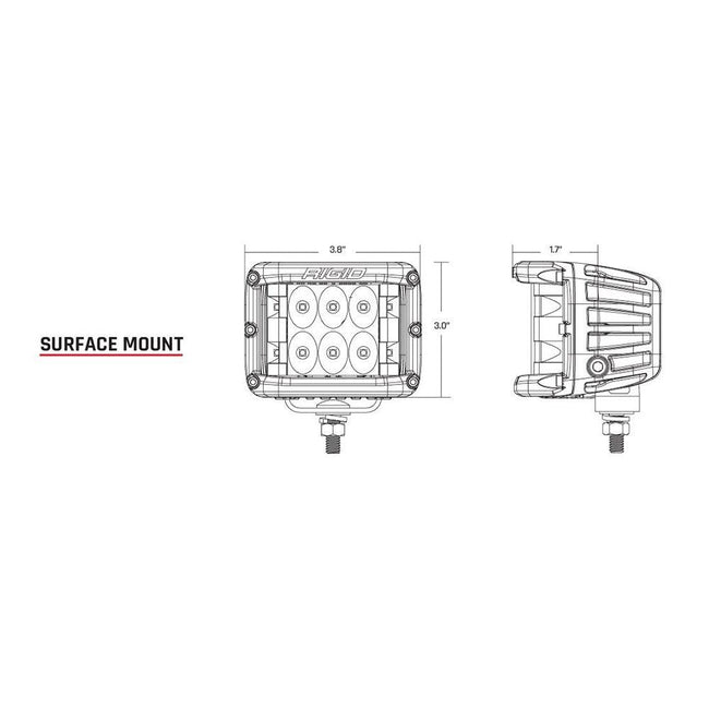 RIGID Industries D-SS Series PRO Spot LED Surface Mount - Pair - White [862213] - Rough Seas Marine